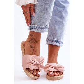 FK1 Zapatillas de mujer de moda con un lazo Estera rosa. rosado 5