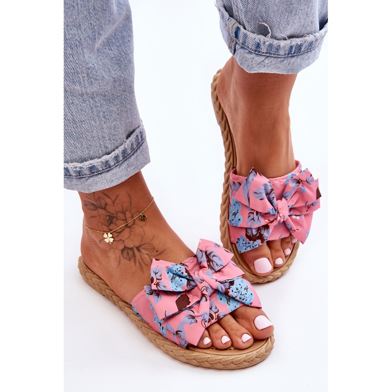 FK1 Chanclas De Mujer Con Lazo De Tela Pink Blossom rosado 1