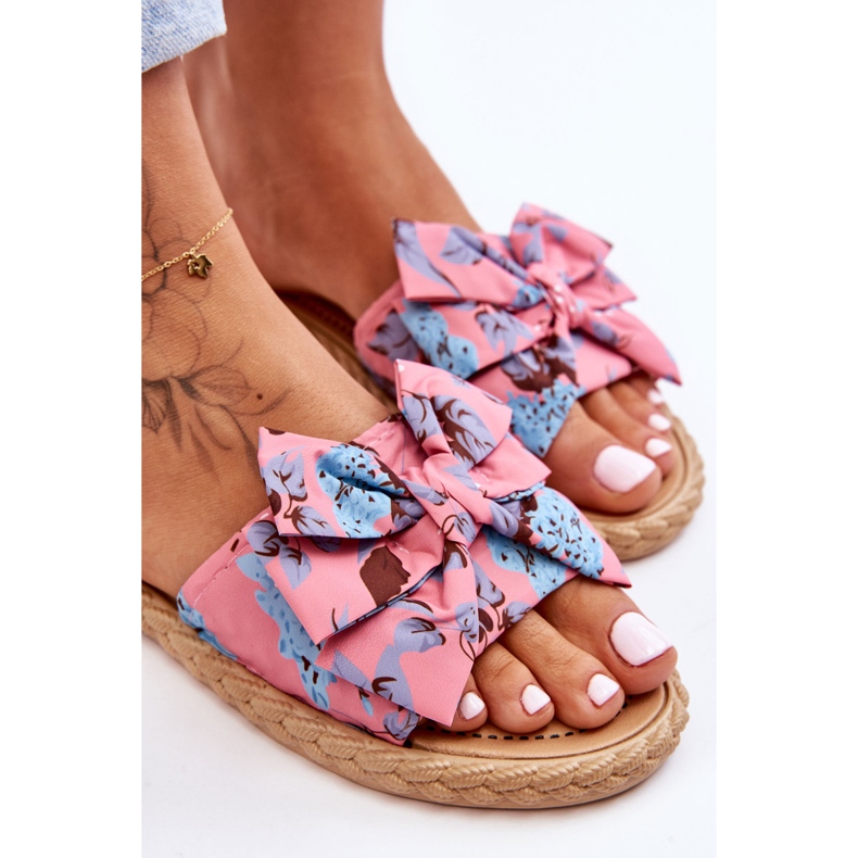 FK1 Chanclas De Mujer Con Lazo De Tela Pink Blossom rosado 2