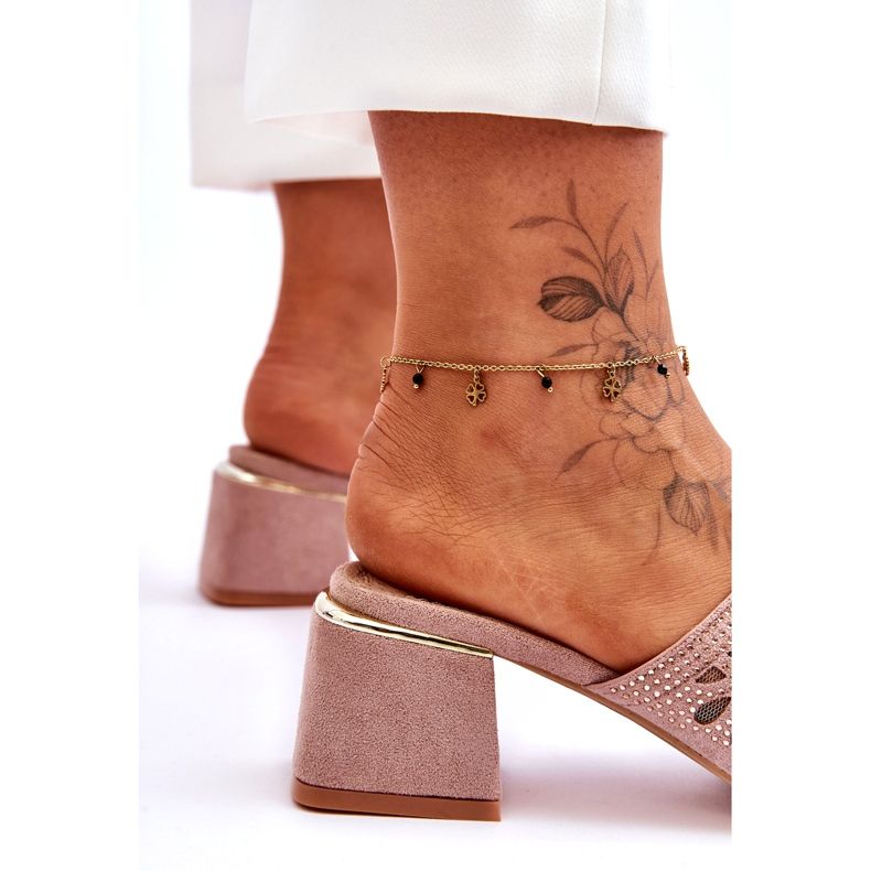 S.Barski Tacones para mujeres con malla y circones S. Barski KV-612-1 Beige 3 S.Barski Tacones para mujeres con malla y circones S. Barski KV-612-1 Beige 3