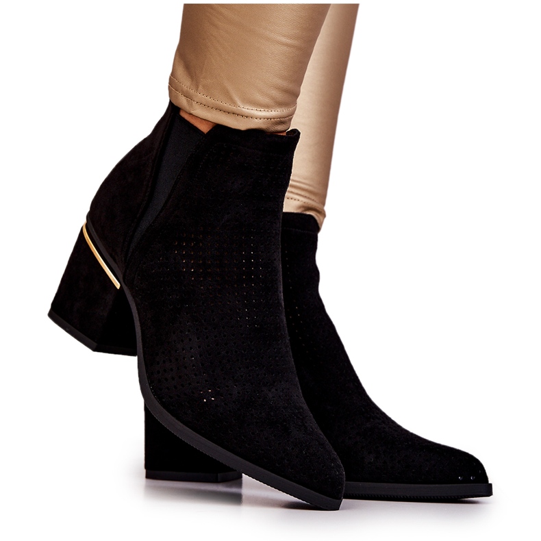 PS1 Botas cowboy caladas de ante negro Helloni 7