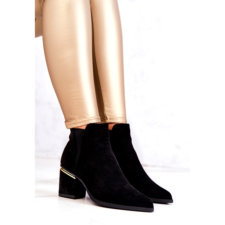 PS1 Botas cowboy caladas de ante negro Helloni 6