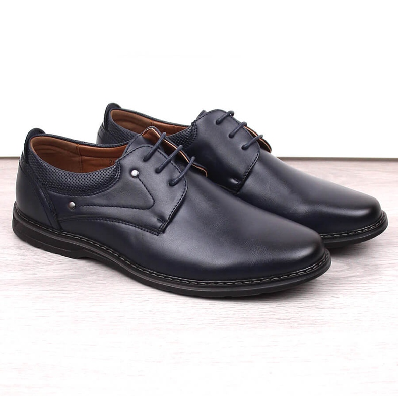 News Zapatos elegantes con cordones para hombre azul marino Novedades 4092 1