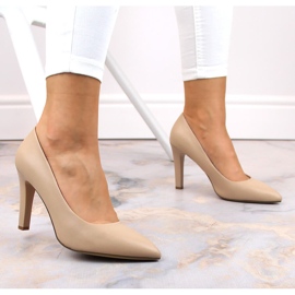 Zapatos de tacón mujer beige café Sergio Leone 1446 2