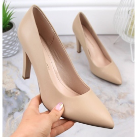 Zapatos de tacón mujer beige café Sergio Leone 1446 4
