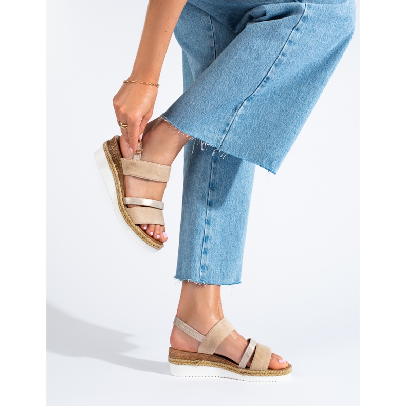 Sandalias mujer cuña Shelovet beige 2