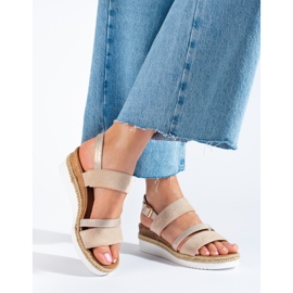 Sandalias mujer cuña Shelovet beige 3