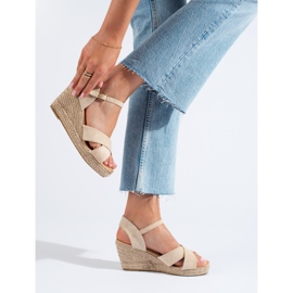 Sandalias mujer cuña alpargata beige Shelovet 2