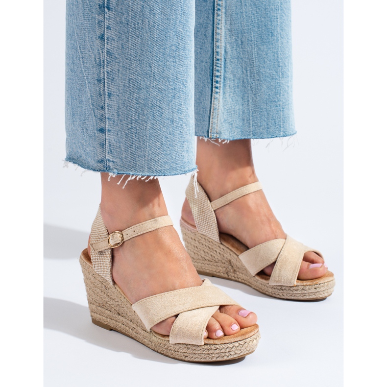 Sandalias mujer cuña alpargata beige Shelovet 1