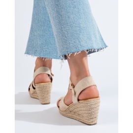 Sandalias mujer cuña alpargata beige Shelovet 3