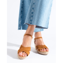Sandalias mujer cuña alpargata marrón Shelovet 2