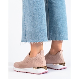 Zapatillas slip-on rosa Shelovet con cuña rosado 2