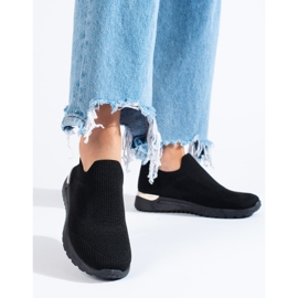 Zapatillas slip-on con cuña Shelovet en negro 1