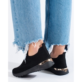 Zapatillas slip-on con cuña Shelovet en negro 2