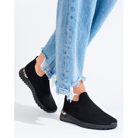 Zapatillas slip-on con cuña Shelovet en negro 3