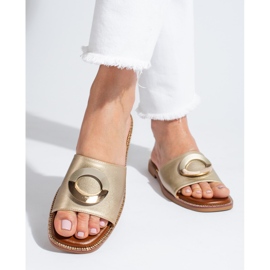 Elegantes chanclas Shelovet doradas dorado 2
