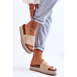 WR1 Pantuflas Mujer Ante Liso Beige Hayen 4
