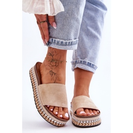 WR1 Pantuflas Mujer Ante Liso Beige Hayen 6