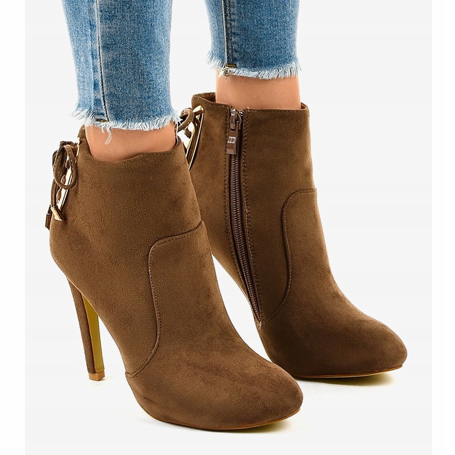 botines marrones tacon