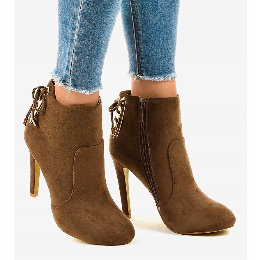 botines marrones tacon
